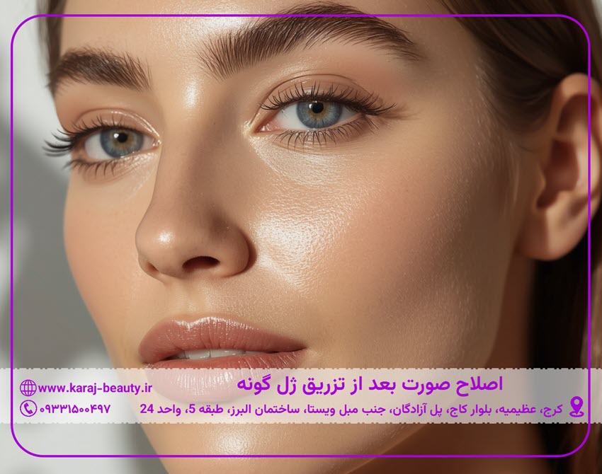 اصلاح صورت بعد از تزریق ژل گونه | کلینیک زیبایی آنسه در عظیمیه کرج